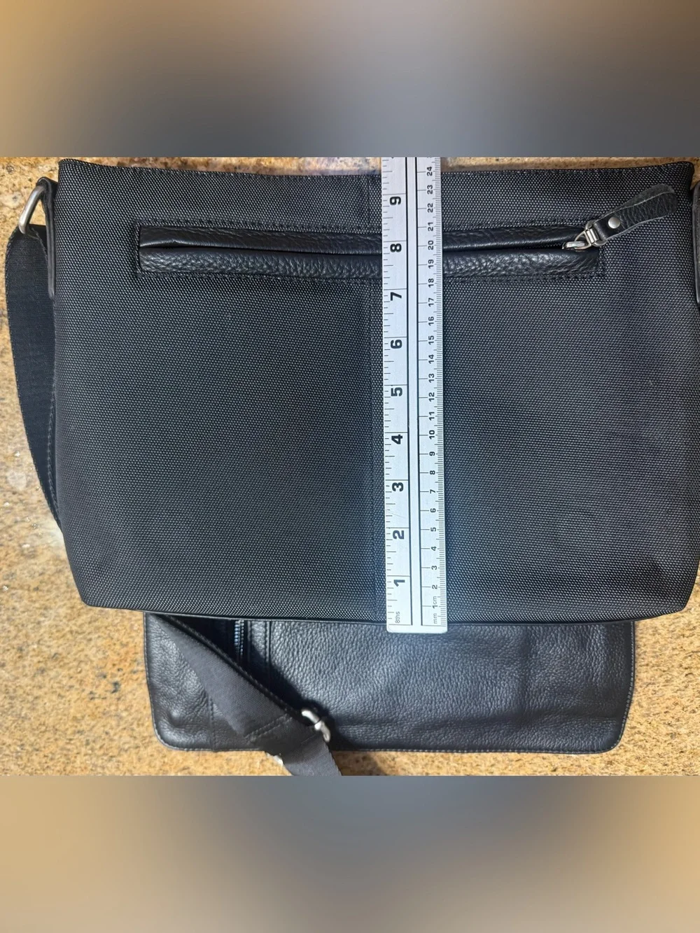 Emanuel Genuine Leather Messenger Bag Black Crossbody Laptop Travel Hand Made